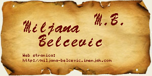 Miljana Belčević vizit kartica
